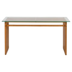 Console Ara de Lella et Massimo Vignelli en bois et verre par Driade, années 1970