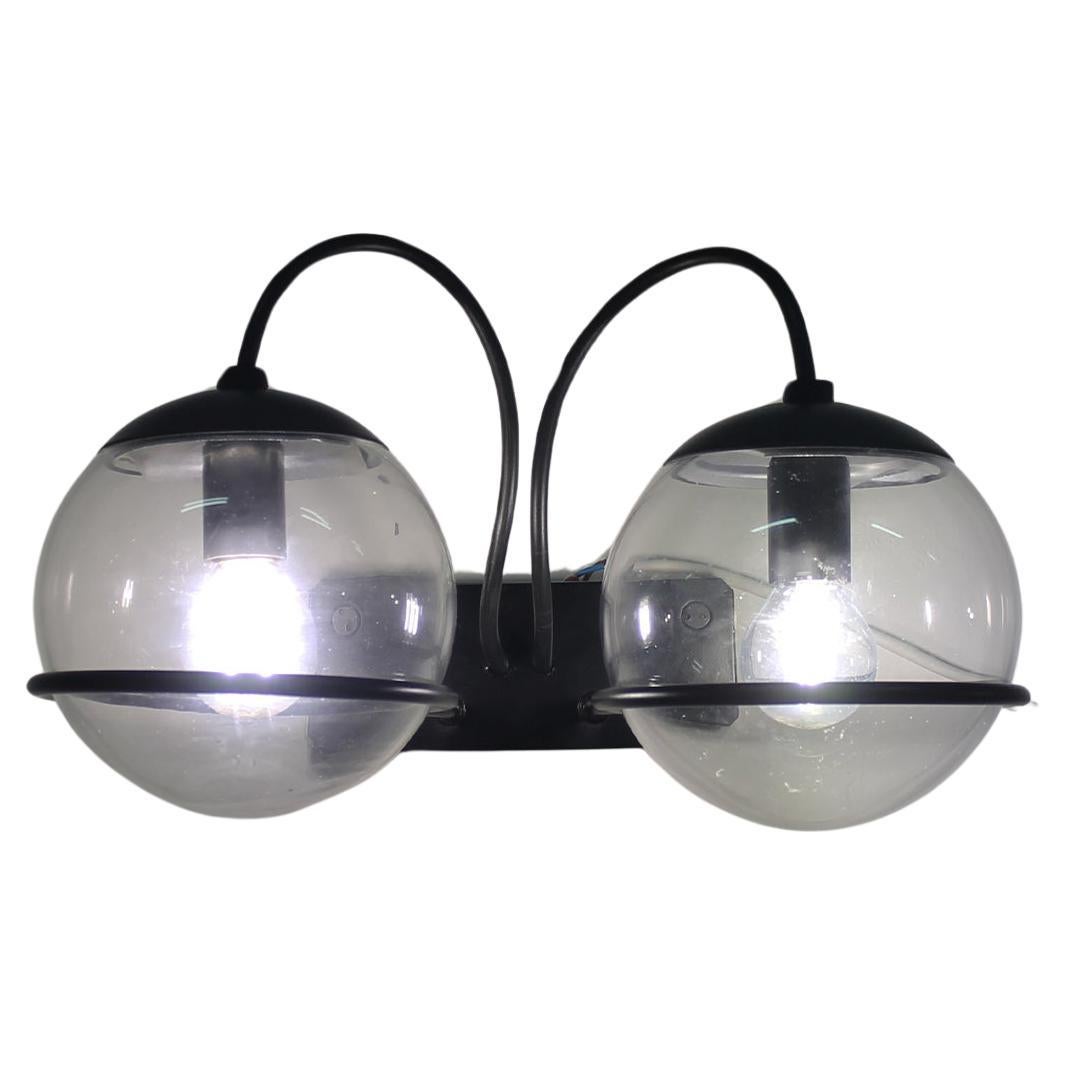 Gino Sarfatti Set di due lampade da parete nere 238/2 by Arteluce 1960s in vendita