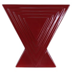 Vaso Y29 di Ettore Sottsass in ceramica smaltata rossa, serie Yantra, Poltronova, anni '70