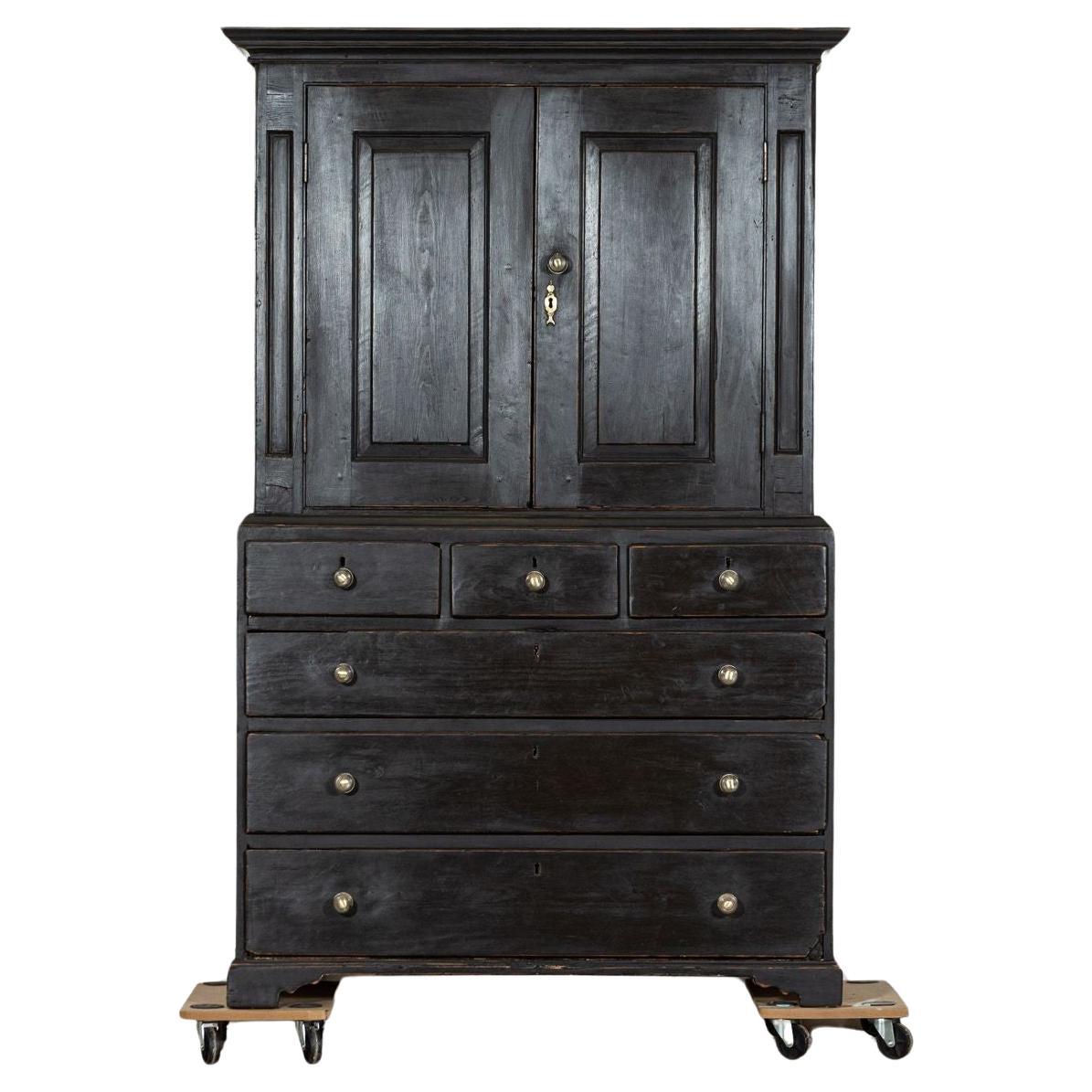 18th Century Scottish Linen Press, Housekeepers Cupboard For Sale