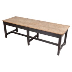 19thC English 3 Plank Oak Refectory Table