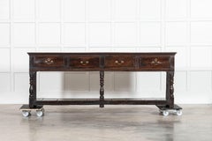 Large 18thC English Oak Potboard Dresser Base