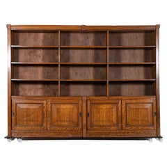 Monumental 19thC English Oak Haberdashery Cabinet