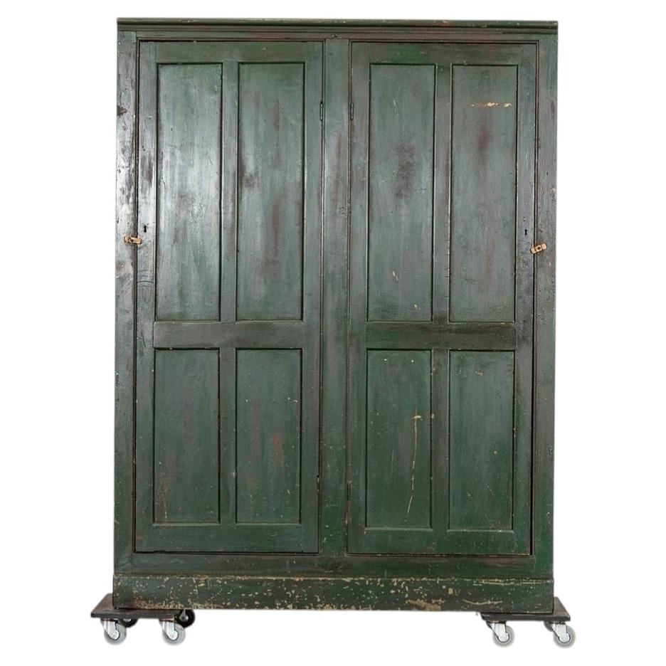 Large 19thC English Pine Painted Cupboard