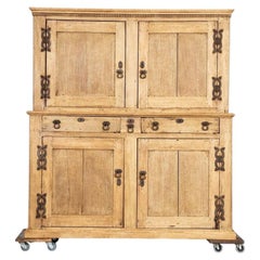 Large 19thC English Bleached Oak Dresser
