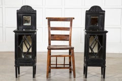 Pair 19thC English Ebonised Mahogany Glazed Display Cabinets
