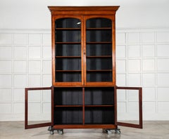 Large 19thC English Mahogany Glazed Library Bookcase