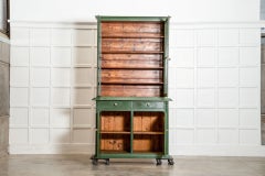 19thC English Painted Pine Glazed Dresser