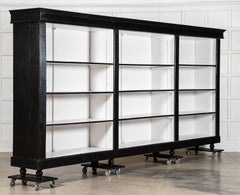 Monumental 19thC French Ebonised Pine Bookcase