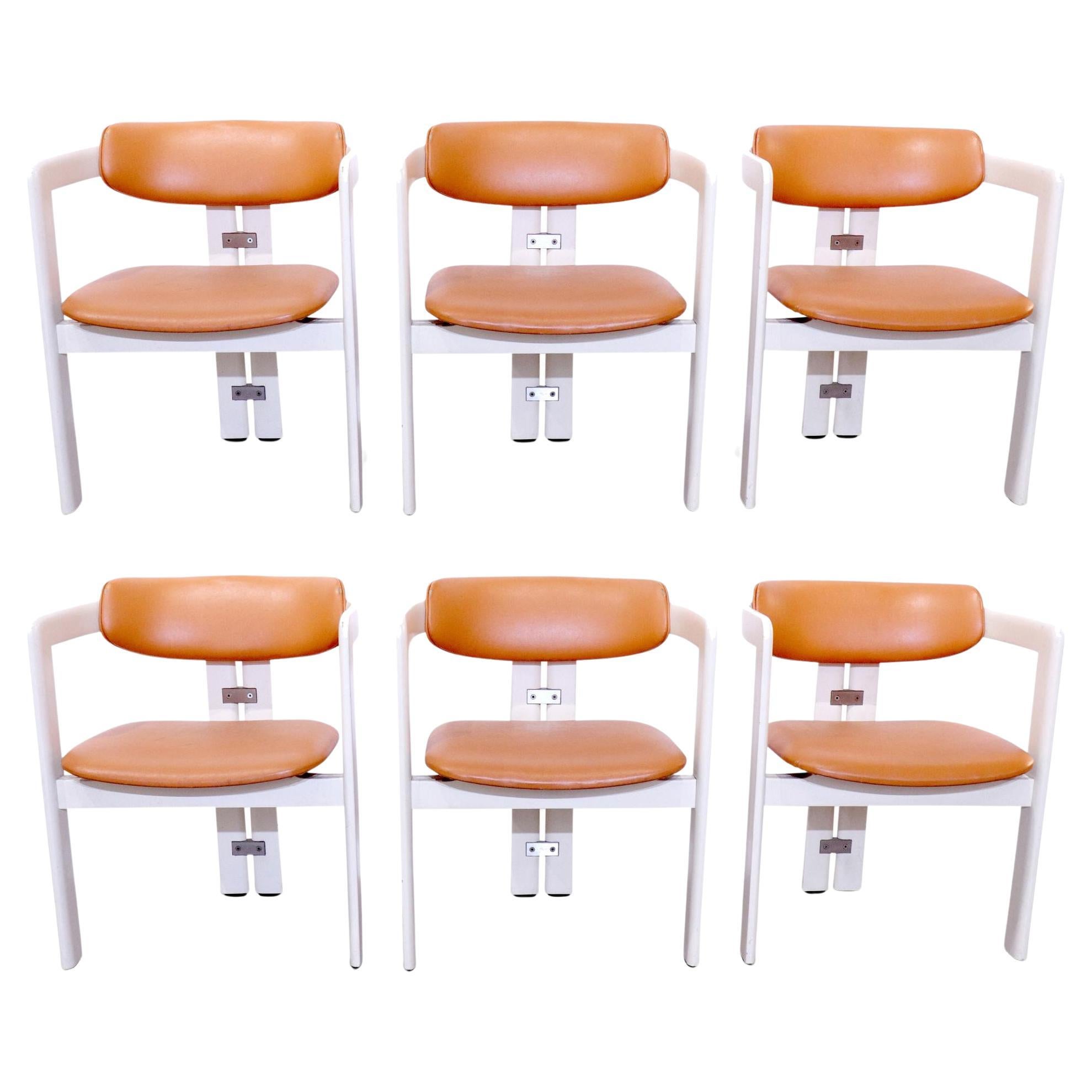 Augusto Savini for Pozzi Set of Six 'Pamplona' Dining Chairs, Italian 1960s