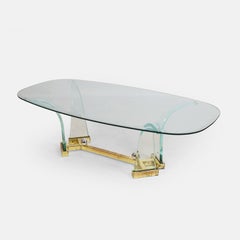 Vintage Charles Hollis Jones Brass & Lucite / Perspex Coffee Table, Circa 1980s