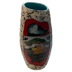 Mid-Century Modern Italian "Fat Lava" Textured Ceramic Landscape Vase by Melior