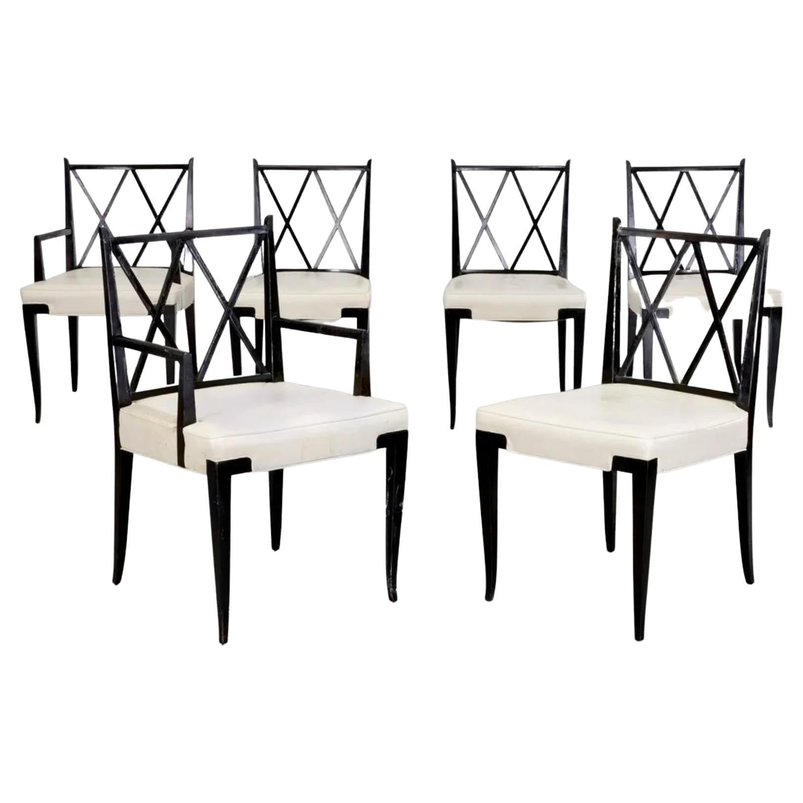 Set of Six Double x Dining Chairs by Tommi Parzinger