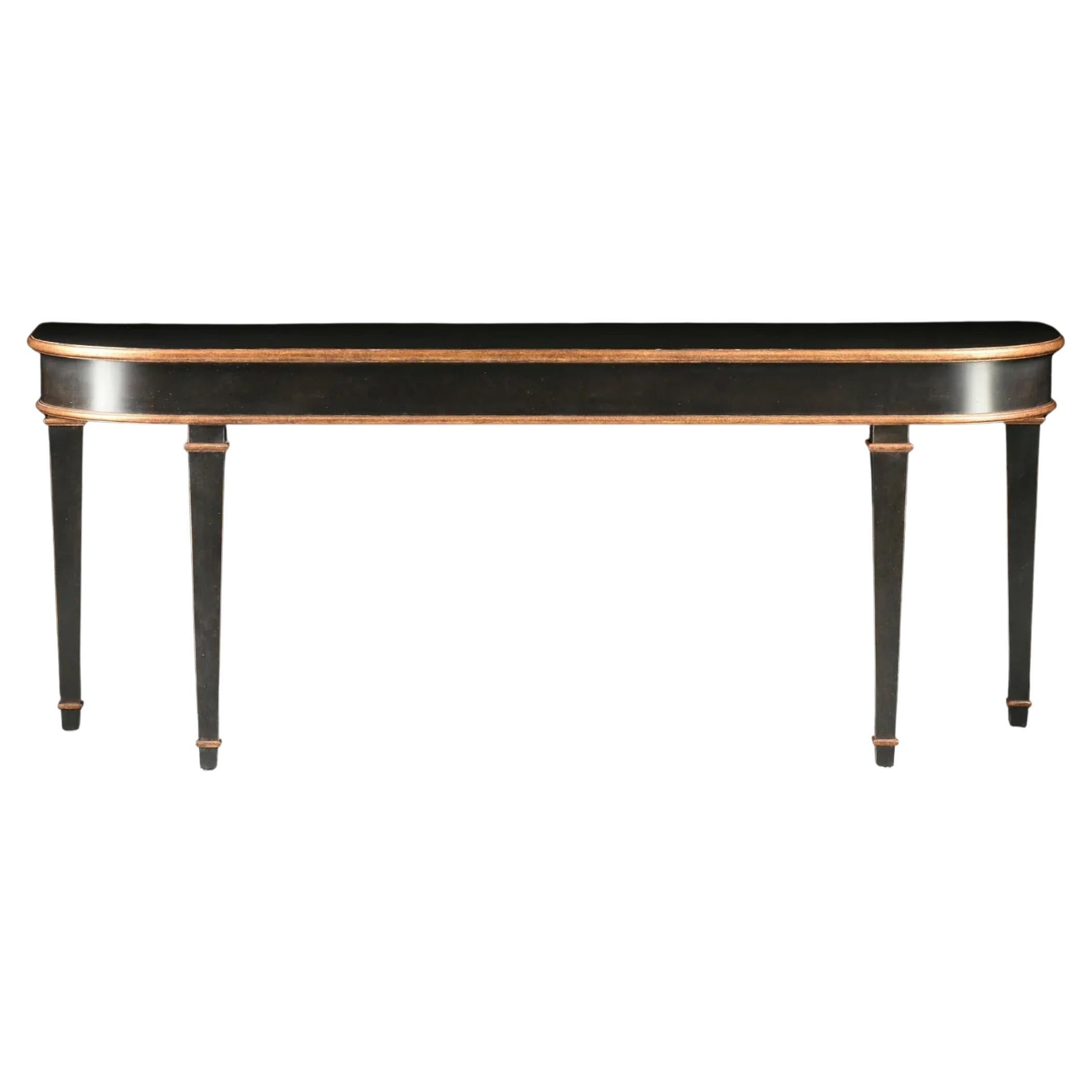 Gilt and Black Lacquer Bespoke Console by Carrocel For Sale