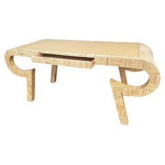 Console/bureau laqué peint à la main par Alessandro pour Baker, vers 1980