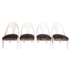 Vintage Michael Taylor for Baker Spoon back Slipper Chairs, set of four