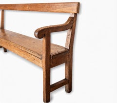 19th Century French Oak Open Arm Bench