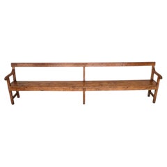 19th Century French Oak Open Arm Bench