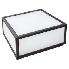 square ceiling fixture, glass, brass, led