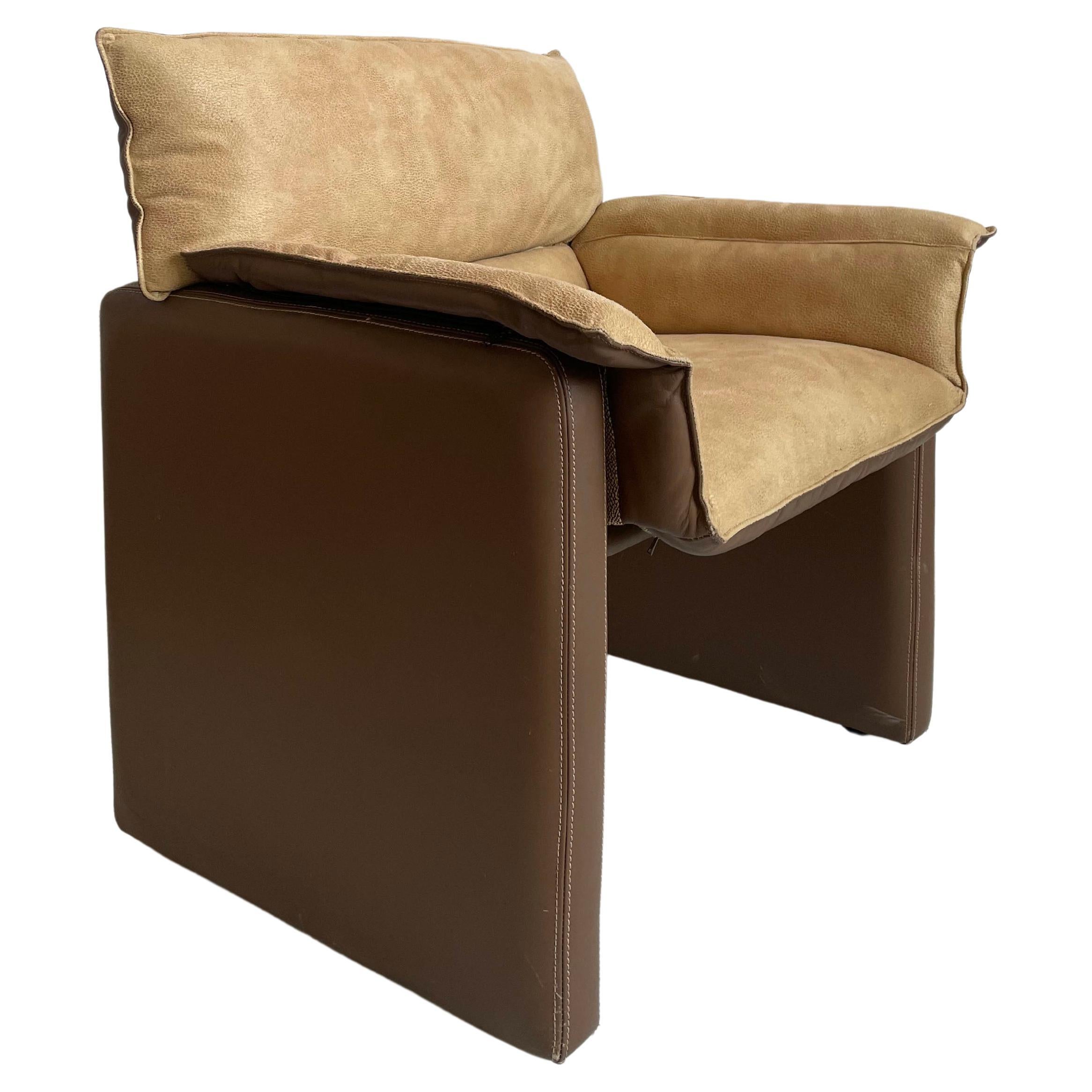 Safari Suede and Leather Dinner Chair, Carlo Bartoli for Rossi di Albizzate, #4