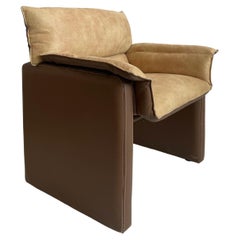 Retro Safari Suede and Leather Dinner Chair, Carlo Bartoli for Rossi di Albizzate, #4