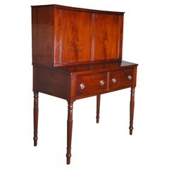 18th Century Antique Federal Sheraton Mahogany Fall Front Secretary Writing Desk