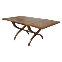 Mid Century Italian Flip Top Walnut & Marquetry Inlay Square Coffee Side Table