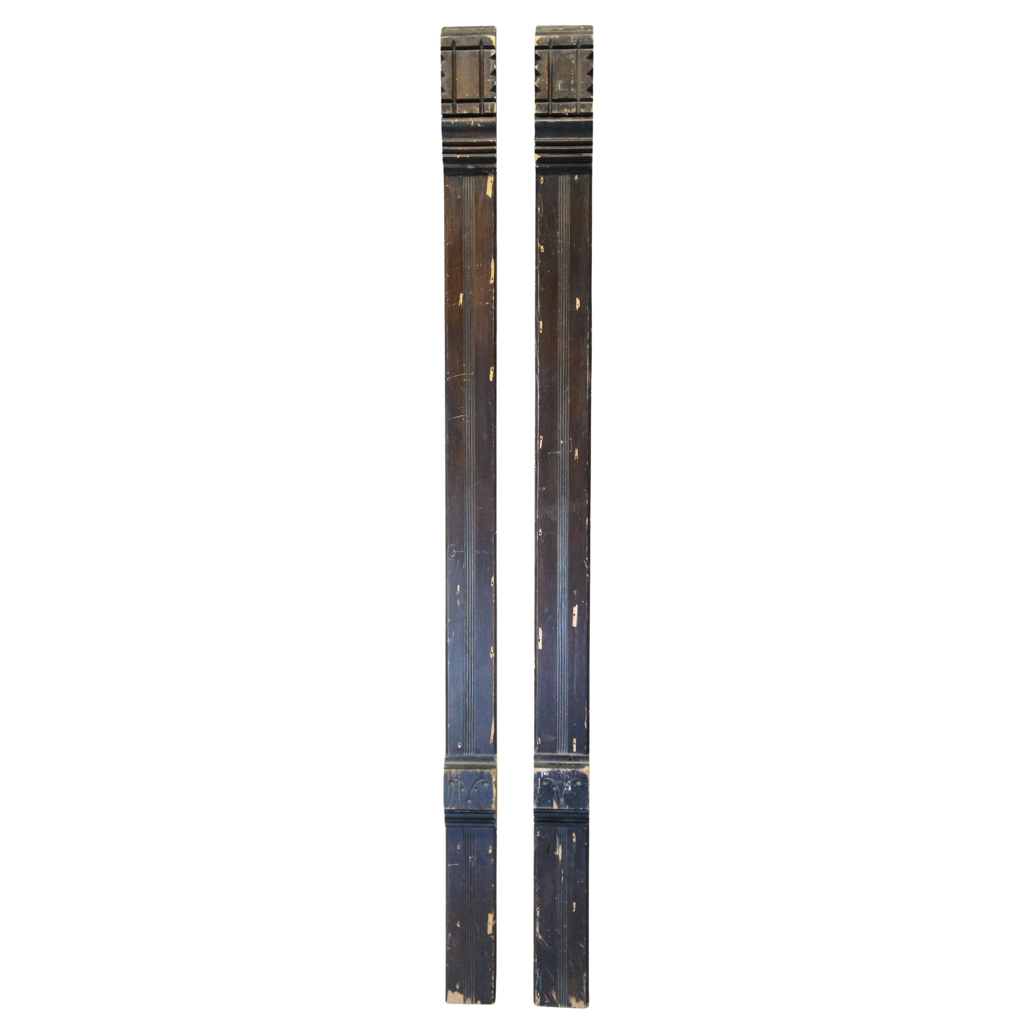 2 antike Eastlake viktorianische architektonische Salvage-Formtafeln, Säulenpolsterung im Angebot