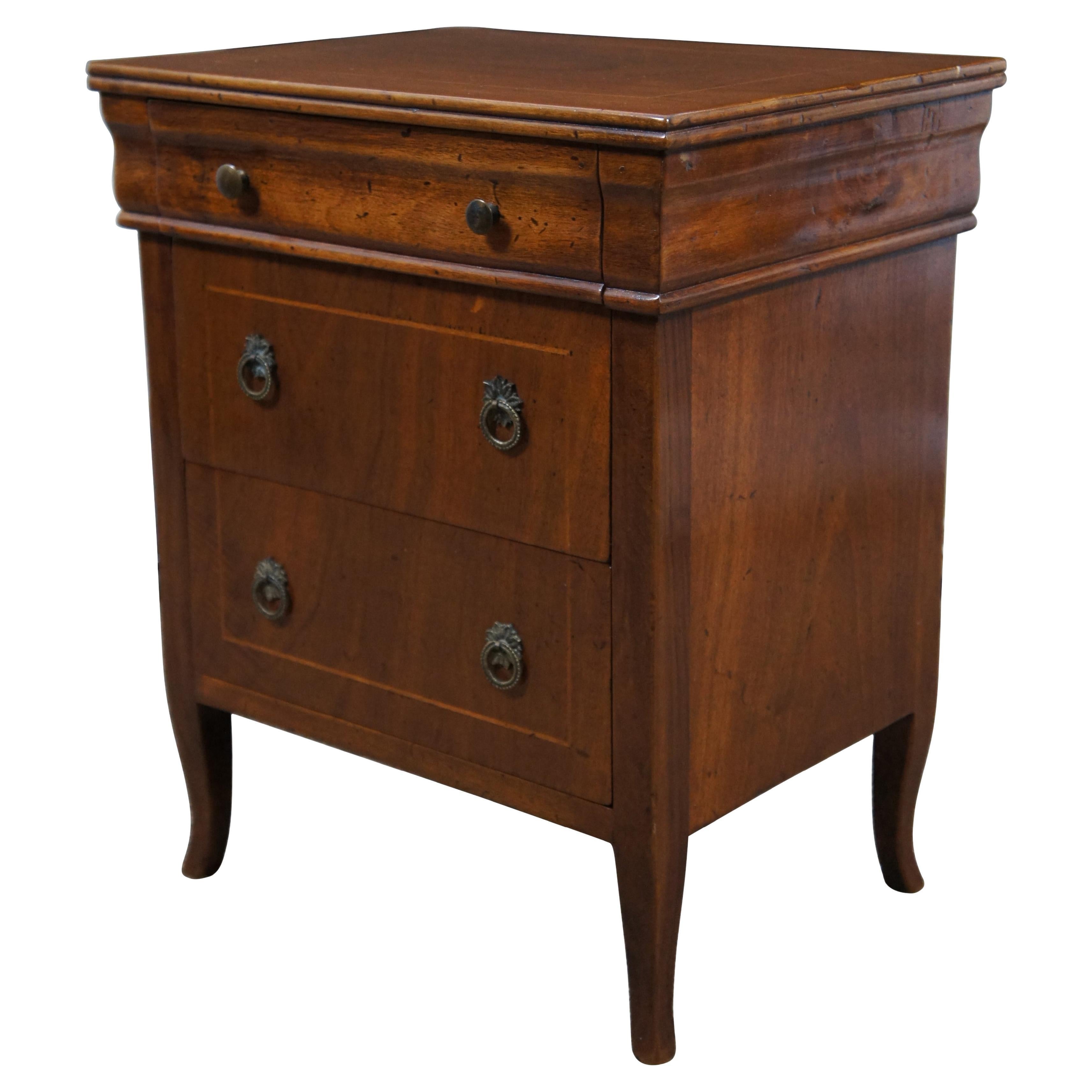 Italian Louis Philippe Style Walnut Miniature Chest Commode Nightstand