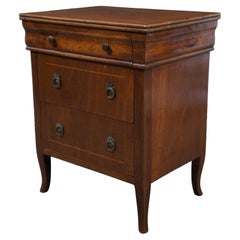 Italian Louis Philippe Style Walnut Miniature Chest Commode Nightstand