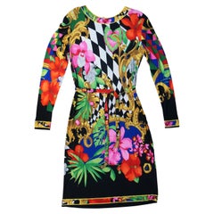 Vintge Leonard Paris France Long Sleeve Jersey Mikado 100% Silk Dress