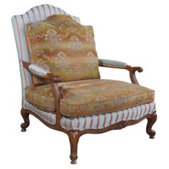 Wesley Hall Französisch Louis XV Versailles Bergere gestreifter übergroßer Sessel in Übergröße 42"