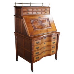 Antique Victorian Eastlake Cherry Drop Front Secretary Writing Desk 61"