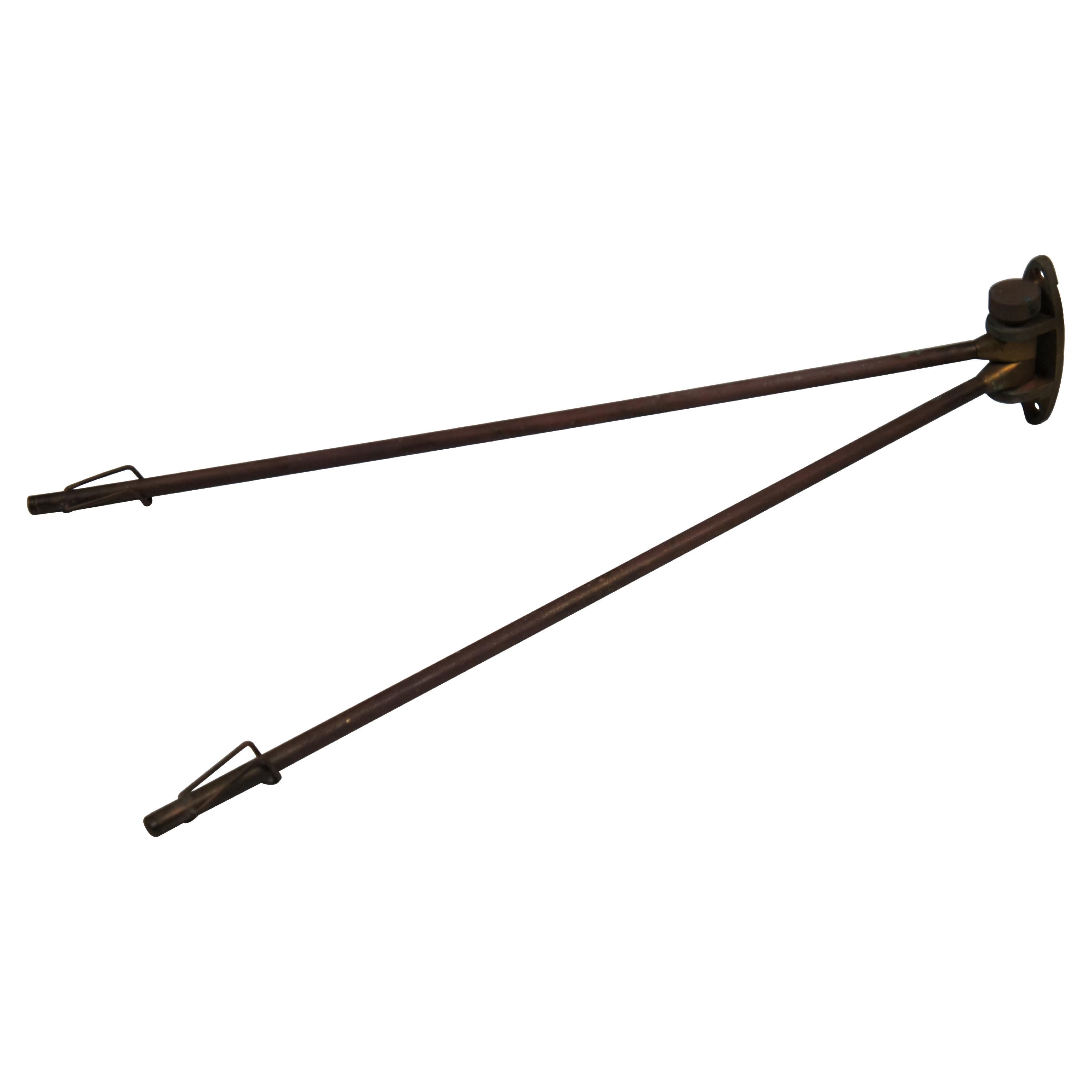 Antique Victorian Copper Brass 2 Arm Drying Rack Towel Swing Bar Rod Holder 16"