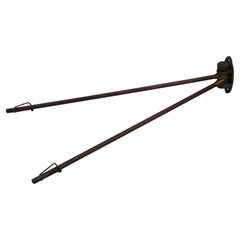 Antique Victorian Copper Brass 2 Arm Drying Rack Towel Swing Bar Rod Holder 16"