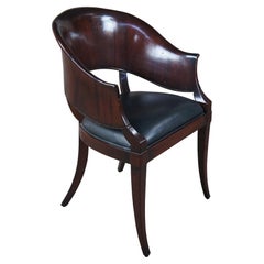 William Switzer Biedermeier Sillón de escritorio francés con respaldo de barril inspirado en el Art Déco