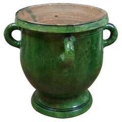 French Anduze Castelnaudary Glazed Terracotta Garden Planter Urn