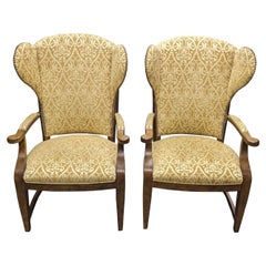 2 Century Furniture Caribou Club Wingback Arm Chairs French Country Nailhead