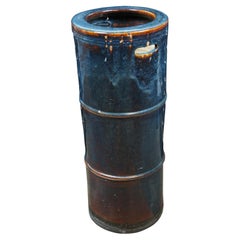 Vaso da terra con portaombrelli in ceramica smaltata e ceramica di bambù finto 26"