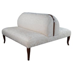 Vintage francés de nogal Tete a Tete doble asiento Settee Parlor Bench 54"
