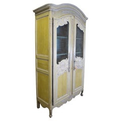 Antique Country French Provincial Linen Press Wardrobe Armoire Cabinet