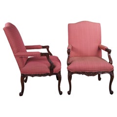 2 Baker Francese Luigi XVI Mogano Fauteuil Biblioteca Salotto Club Poltrone Coppia
