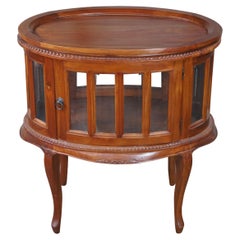 Georgian Style Mahogany Tea Chocolate Table Curio Vitrine Display Cabinet Tray