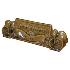 Rookwood Pottery Cincinnati Dealer Scrolled Advertising Sign Plaque 14"
