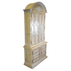 Chapman Pine French Country Lattice Cupboard Cabinet Bookcase China Hutch 87"