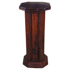 Rustic Mahogany Paneled Sculpture Pedestal Plant Bust Stand Base Column 42"