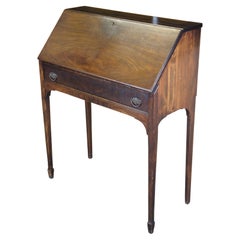 Sheraton Style Mahogany Drop Front Secretary Writing Desk