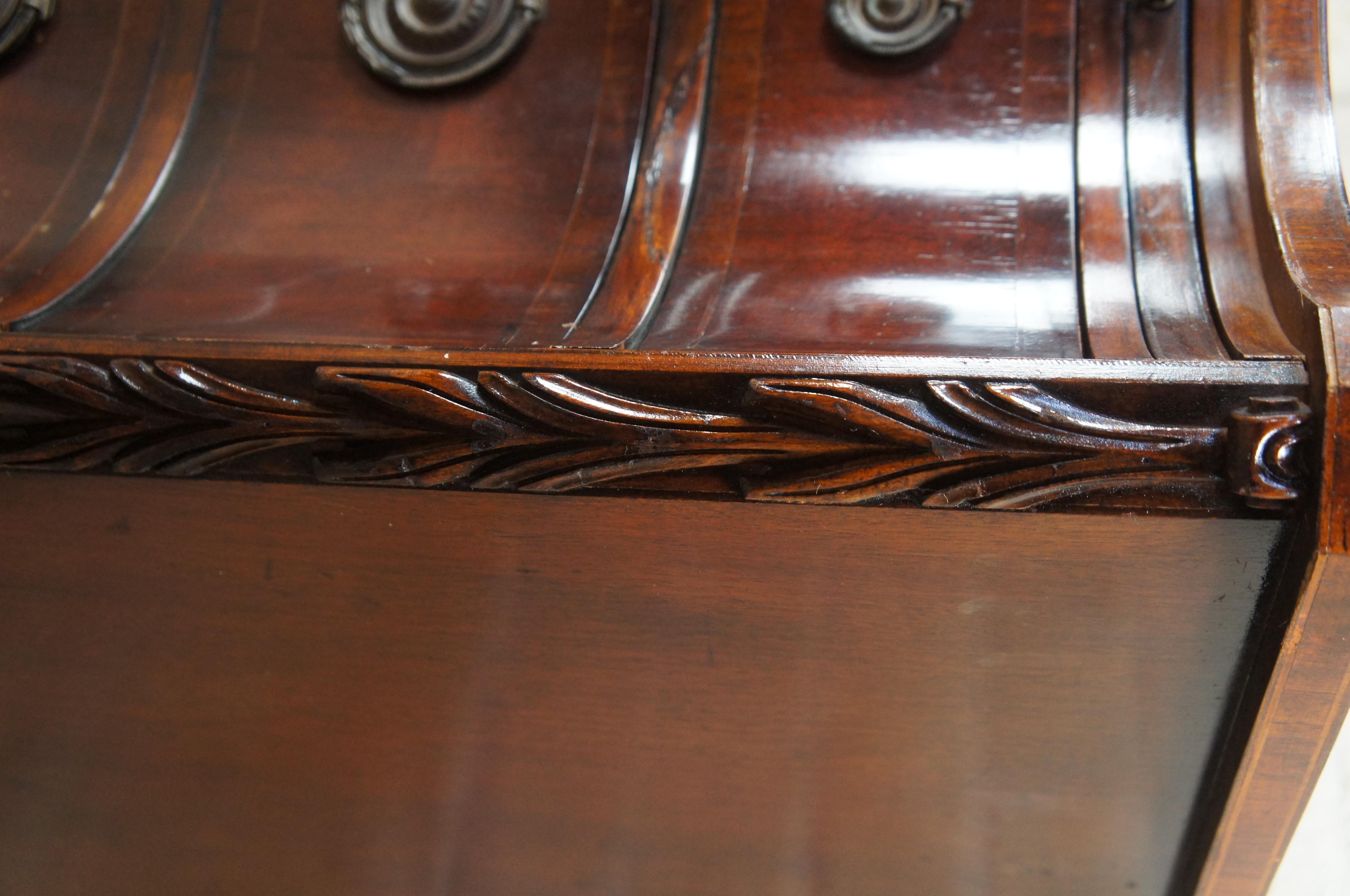 Union National Georgian Style Serpentine Mahogany Bachelors Chest Buffet Dresser For Sale 5