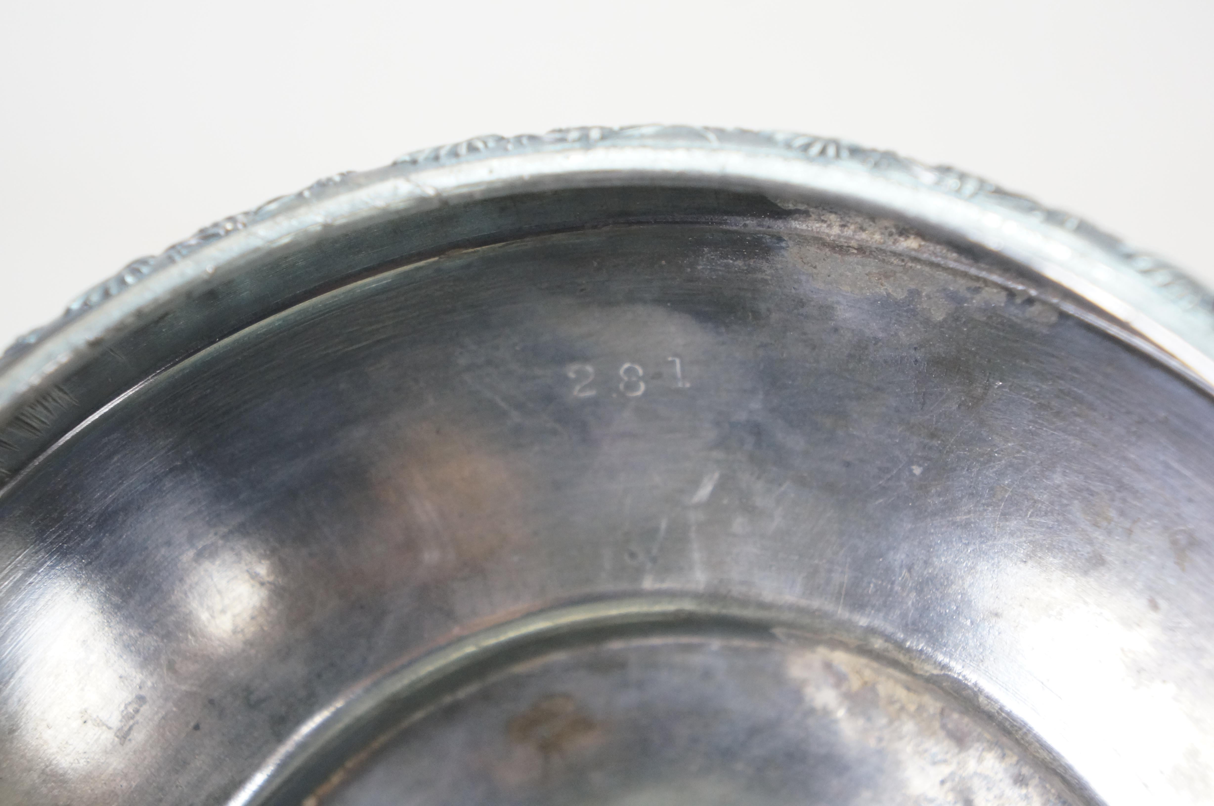 Antike viktorianische Silber Platte Floral geätzt rotierende Cruet Condiment Set 19