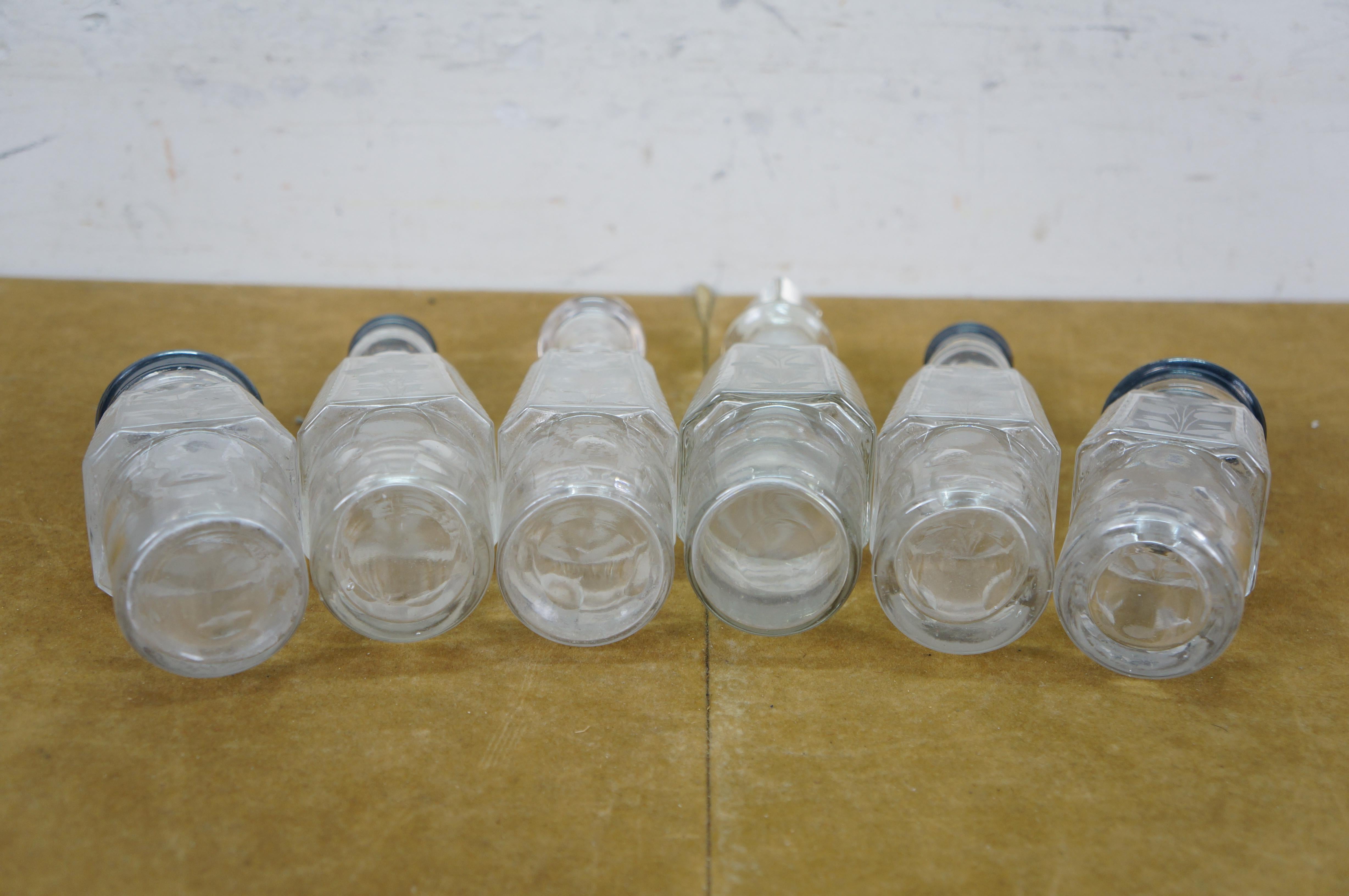 Antike viktorianische Silber Platte Floral geätzt rotierende Cruet Condiment Set 19